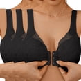thumbnail image 2 of PEASKJP Strapless Bra for Women Full Coverage Front Closure Wire Free Back Support Posture Bra, Black L, 2 of 4