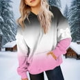 thumbnail image 2 of FAIOROI Bowknot Detail Girls Hoodie - Hot Pink Gradient, Soft Stretchy Polyester Spandex, Kangaroo Pocket, Oversized Loose Fit Hooded Top for Kids & Teens (Sizes 110-160),Size 11-12T, 2 of 5