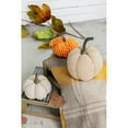 thumbnail image 6 of 5.2x5.2x6"H Fabric Weighted Pumpkin Natural/Cream Pattern, Set of 3, 6 of 10
