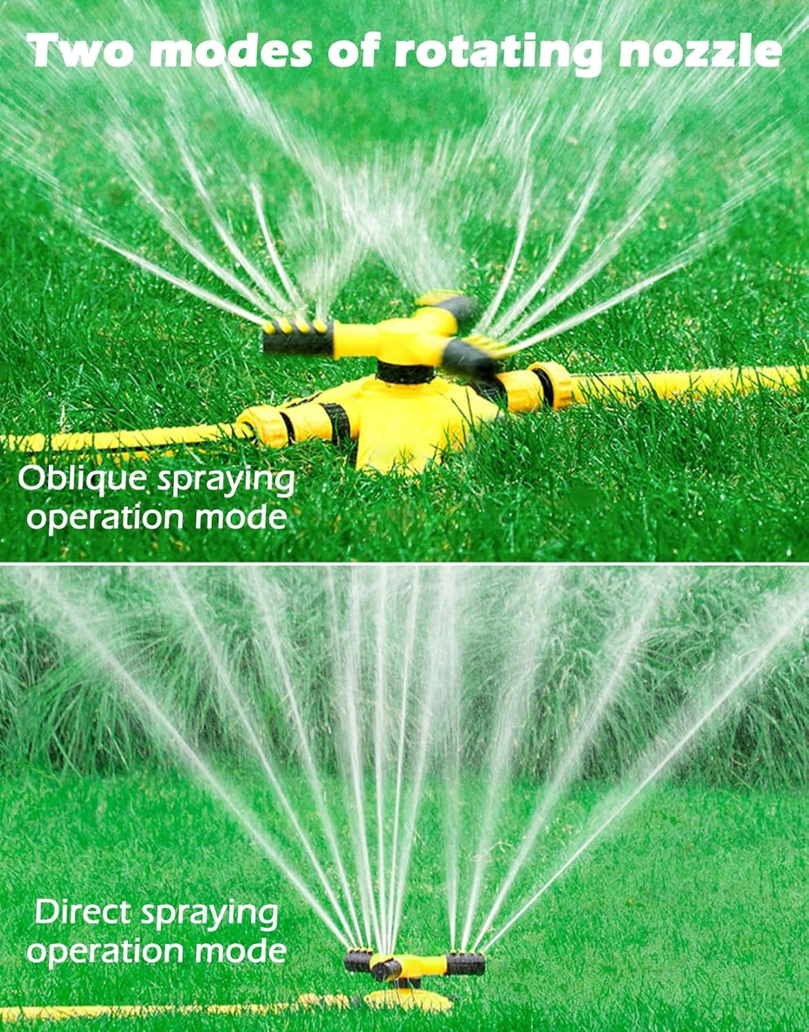 Sprinkler for Yard,360 Degree Rotary Sprinkler Upgrade Garden Grass Watering Sprinkler, Rotating Garden Sprinkler for Large Area Coverage, Lawn and Yard Sprinklers (Yellow)