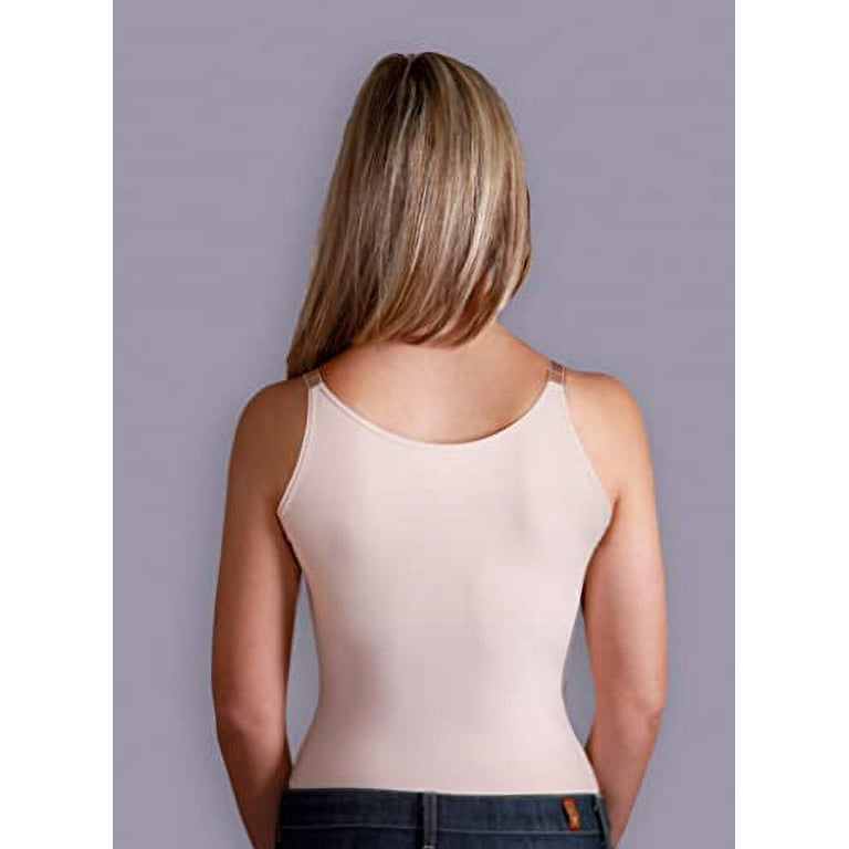 Shapeez Ultimate Cami-Style Back-Smoothing Long-line Bra Body Shaper  Underwire Molded Foam-Cup Tummy Control (AA, Nude, Small) 