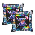 thumbnail image 1 of Fundas de almohada con diseño de Stitch, paquete de 2 fundas de almohada para sofá cama, sala de estar, 20 x 20 pulgadas, 1 of 8
