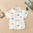 thumbnail image 2 of MIASHUI Boys Shirts Cartoon Printed Short Sleeve Button Down Shirt,White,3-4 Years, 2 of 8