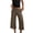 Coffee, variant on Fold Over Capri Pants for Women Low Rise Wide Leg Yoga Capris Summer Cute Going Out Flowy Gaucho Pants Streetwear