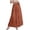 Orange, variant on Women's Chiffon White Flowy Maxi Skirt, Boho Summer Elastic High Waist, Pleated A-Line Flared Long Skirt