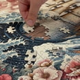 thumbnail image 5 of Ambesonne Nautical Jigsaw Puzzle, Floral Japanese Wave Moon, Heirloom-Quality Fun Activity for Family Durable Cardboard, 1000 pcs, Blue Pink Eggshell, 5 of 5