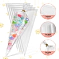 thumbnail image 4 of EeaseMX 1 juego de bolsas de celofán transparentes cónicas para dulces, bolsas de celofán con lazos., 4 of 8