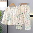 thumbnail image 4 of RMGVDSD Girls 4th of July Outfit Set Cartoon Print Girls Pajama Sets Long Sleeve Pants Sleepwear Comfort Nightwear Children's Loungewear Sets 9-10 Years, 4 of 5