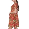 thumbnail image 2 of Haiem Strawberry Pattern Women's Short-Sleeve Scoop Neck Swing Dress, 2 of 6