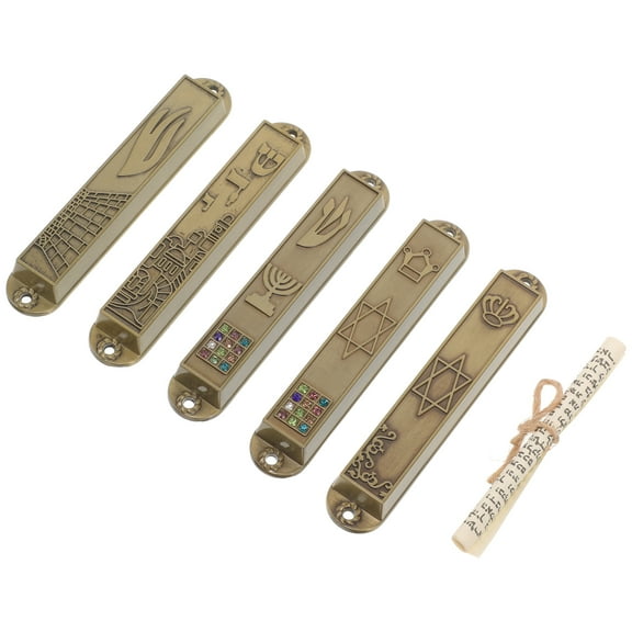FENGGUIQU Homeowners Mezuzah Metal Assorted Color 5pcs
