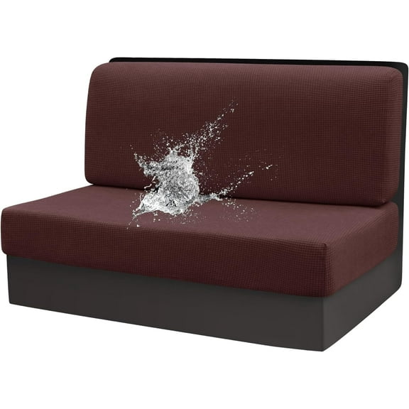 RV Dinette Cushion Covers Camper Cushions Cover for RV Camper Car Bench Stretchable Dark coffee 1 Backrest & 1 Bench Covers