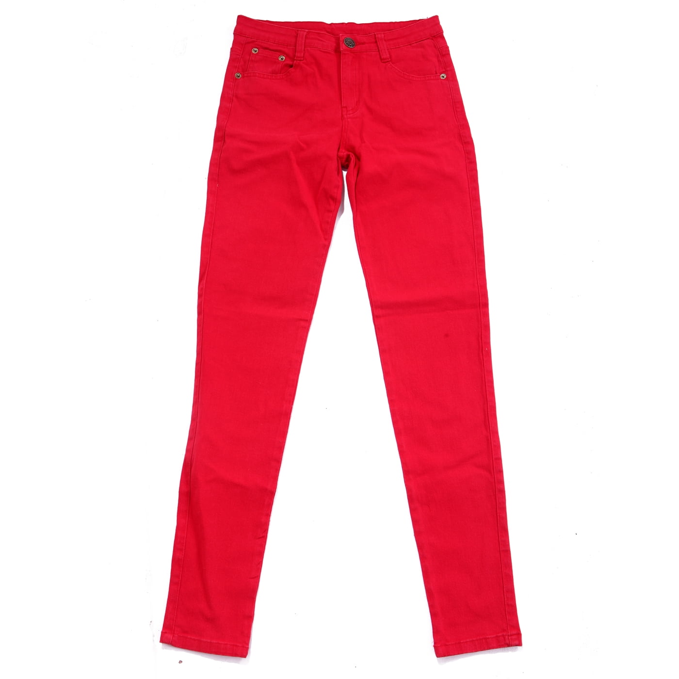 HDE - Women's Jeans Jeggings Five Pocket Stretch Denim Pants (Red ...