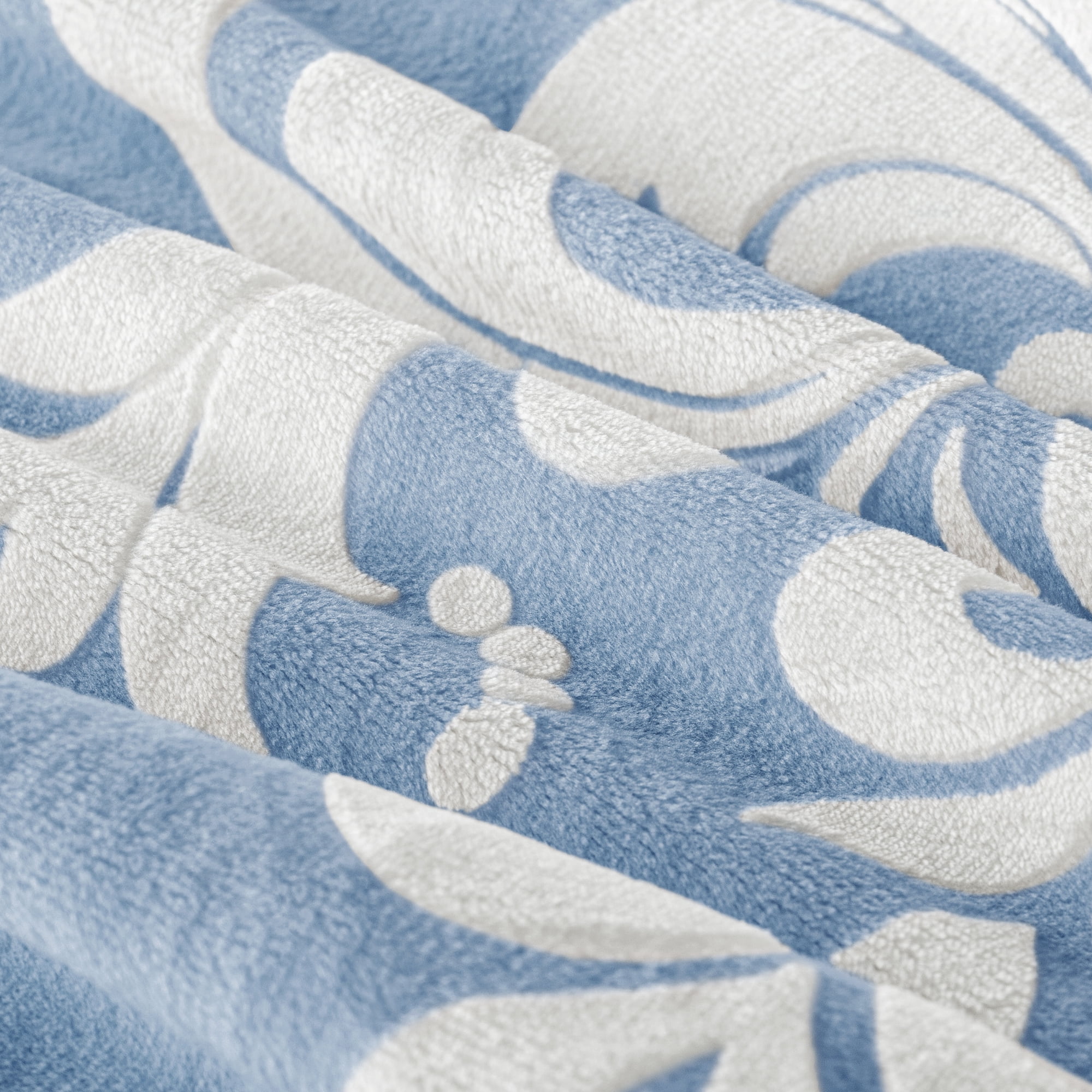Exclusivo Mezcla Luxury Fuzzy King Size Comforter Set, 3 Pieces Boho Soft Warm Grayish Blue Comforters, Reversible Flannel Fluffy Bedding Comforter Sets for All Seasons