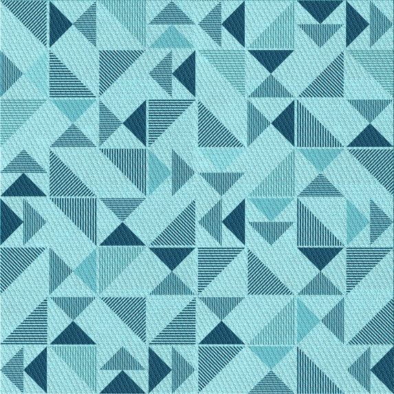 Ahgly Company Indoor Square Patterned Blue Ivy Blue Area Rugs, 6' Square