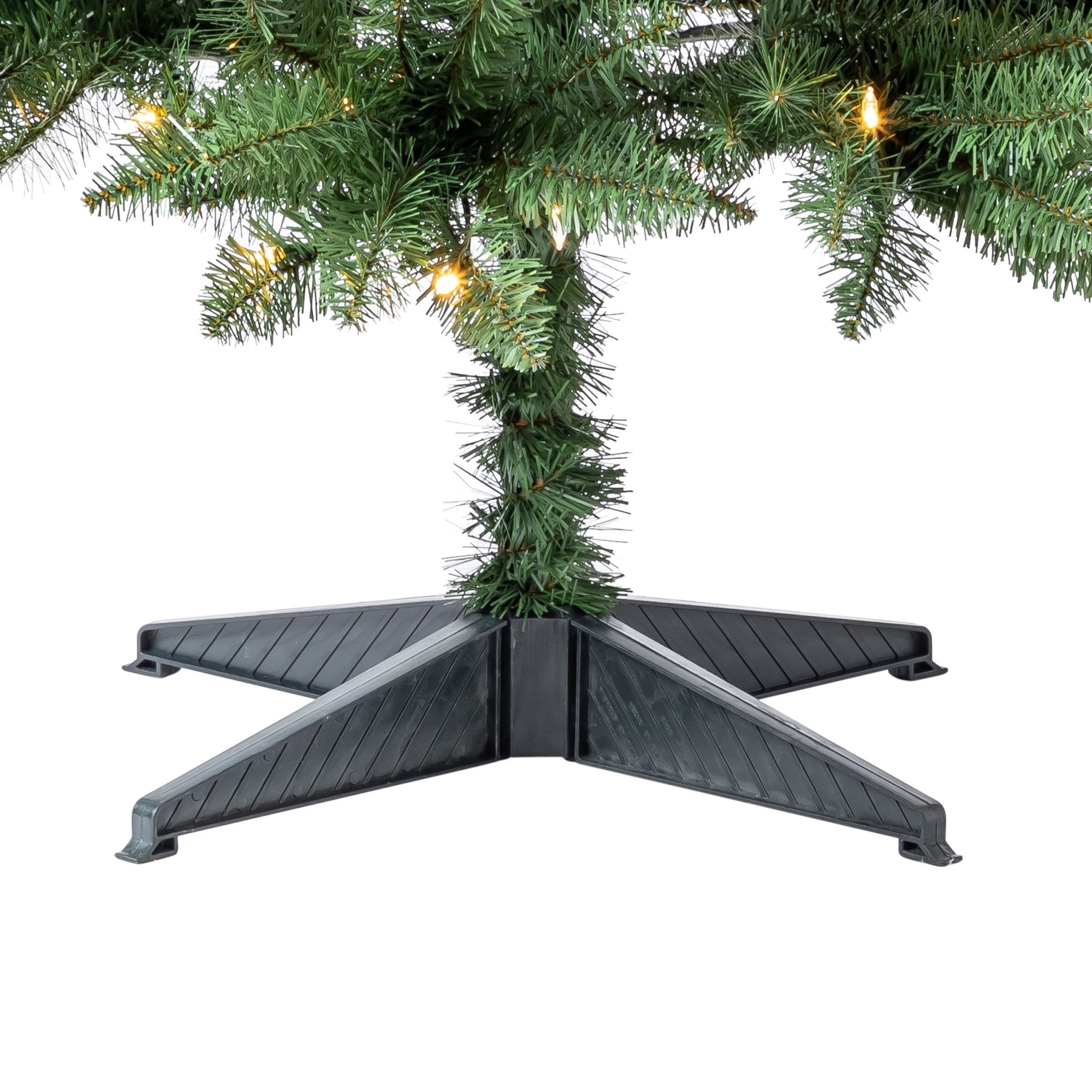 7' Pre-Lit Brinkley Pine Green Artificial Christmas Tree with 250 Warm White LED Lights and Stand, by Holiday Time