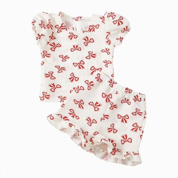 NOLDARES Toddler Girl Summer Clothes 2Pcs Outfits Sleeveless Top and Tshirt with Elastic Waist Pullover Shorts Set(Red,12-18 M)