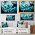 thumbnail image 4 of Designart "Grinding in Blue Fluid I" Abstract Marble Floater Framed Canvas Print, 4 of 5