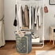 thumbnail image 3 of Cesta de ropa plegable grande con asa | Cesto para ropa sucia de tela de lino y algodón | Organizador de almacenamiento portátil y ligero para baño, dormitorio y armario, 3 of 6