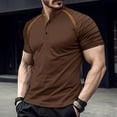 thumbnail image 1 of Mefallenssiah Hauts pour Hommes, Liquidation Chemise d'Été Plissée à Manches Courtes Col Montant, 1 of 1