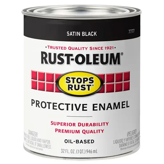 qt Rust-Oleum Brands 7777502 Black Stops Rust Protective Enamel, Satin