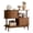 Brown, variant on YOCWO 42.51" Oval Sideboard Buffet Cabinet with Tambour Sliding Door,Oval Curved Fluted Sideboard with Open Shelf, Buffet Storage Cabinet for Dining Room Living Room Entryway, Walnut