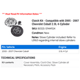 thumbnail image 2 of Clutch Kit - Compatible with 2005 - 2007 Chevy Cobalt 2.0L 4-Cylinder 2006, 2 of 2