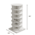 thumbnail image 5 of PORKISS 6-Layer Rotating Shoe Cabinet, Modern Tall Shoe Rack with Open Storage Space Hold 24 Paris shoes, Freestanding 360 Rotating Shoe Rack Tower, Round Shoe Rack for Home, White, 5 of 6
