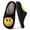 Black, variant on BERANMEY Cute Smile Face Slippers for Women Perfect Soft Plush Comfy Warm Slip-On Happy Face Slippers fo Women Indoor fluffy Smile House Slippers for Women and Men Non-slip Fuzzy Flat Slides