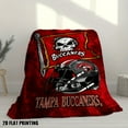thumbnail image 4 of 1pc Tampa Bay Team Spirit Throw Blanket - Official  Colors (Red, Black, Golden, White) - Ultra-Soft Flannel Bedspread, Couch Cover, Game Day Decor - Perfect Gift for  Fans - All-Season Use for Home,, 4 of 9