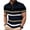 Dark Blue, variant on LPZOOGU Men's Striped & Logo Print Short Sleeve Polo Shirt Buttoned Collar Breathable Moisture Wicking Golf Jersey Tops
