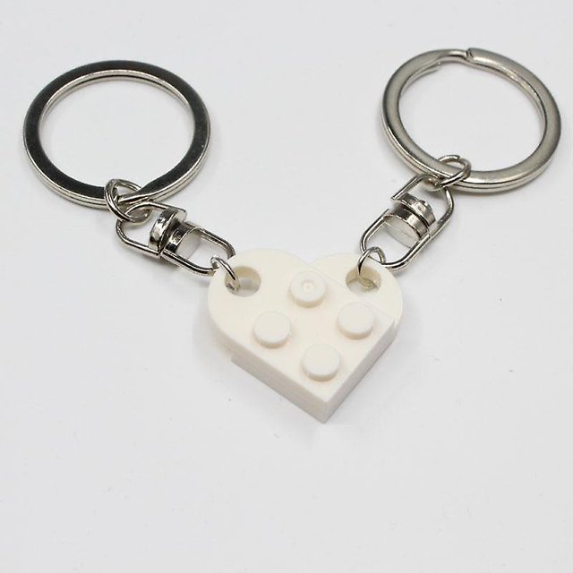 Cute Love Heart- Brick Keychain For Elements Key Ring Jewelry