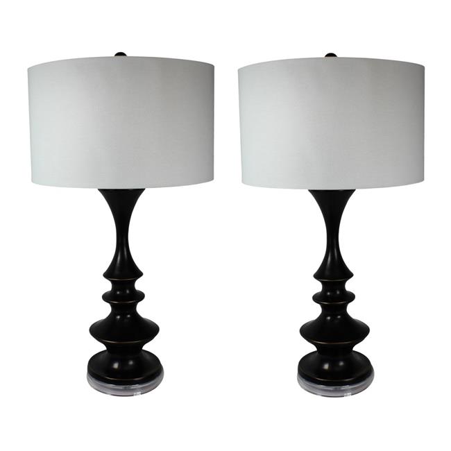 Urban Designs 7705674 Verano Tall Contemporary Table Lamp, Black Set