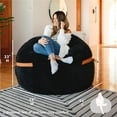 thumbnail image 3 of Big Joe Fuf 5Ft Oversized Foam Bean Bag Chair for Kids, Teens, Adults, Corded Plush, 5 foot Large Reading and Gaming Seat, 3 of 6