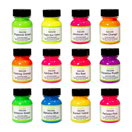 UPC: 0086366725139 | Angelus Acrylic Leather Paint Set – Neon  Assorted Colors  Set of 12