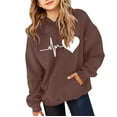 thumbnail image 2 of YunPes Oversized Hoodie Sweatshirt for Girls Heart Print Trendy Preppy Pullovers Tops Teen Casual Baggy Fall Clothes with Kangaroo Pocket, 2 of 5