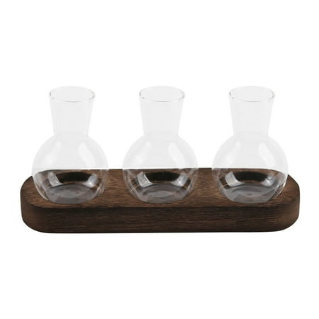 AUDeals Plant Propagation Station Kit with Wooden Stand, Glass Bulb Vases for Plant Cuttings, Home Decor Terrarium & Unique Gift for Plant Lovers