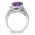 thumbnail image 2 of Auriga 925 Sterling Silver Rhodium Plated Amethyst Engagement Ring Size 7 for Women, 2 of 6