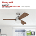 thumbnail image 2 of Honeywell Barcadero 44" Nickel Modern Ceiling Fan with 3 Blades, LED Light Kit, Pull Chains & Reverse Airflow, 2 of 12