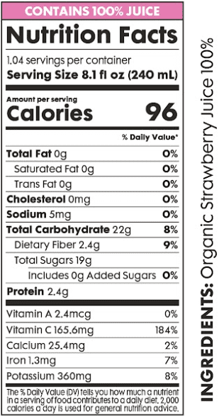 Pomona Organic Juices Strawberry Juice, 8.4 Ounce Bottle (Pack of 12)