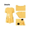 thumbnail image 4 of Hymorin Dandelion Print Women Butons Irregular Hem Crew Neck Short Sleeve T-Shirts, 4 of 5