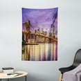 thumbnail image 1 of New York Tapestry, NYC Exquisite Skyline Manhattan Broadway Old Neighborhood Tourist Country Print, Wall Hanging for Bedroom Living Room Dorm Decor, 40W X 60L Inches, Purple Yellow, by Ambesonne, 1 of 2
