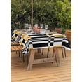 thumbnail image 4 of 60x102 Inch Outdoor Tablecloth with Umbrella Hole Zipper Rectangle Orange Black Geometric Rectangular Tablecloths Outside Waterproof Abstract Art Modern Check Plaid Patio Table Cover for Picnic Party, 4 of 8