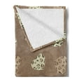 thumbnail image 2 of Hearts Soft Flannel Fleece Blanket, Animal Skin Leopard Print Along Mandala Style Ornaments Rhythmic Pattern, Cozy Plush for Indoor and Outdoor Use, 50" x 60", Cocoa Pastel Green Tan, by Ambesonne, 2 of 5