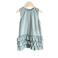thumbnail image 1 of Qudderr Robes d'Été pour Bébés Filles Robe Décontractée à Volants Robe en Coton Lin pour Tout-Petits 6 Mois - 6 Ans, 1 of 9