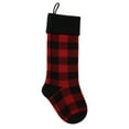 thumbnail image 1 of Christmas Stockings Knitted Plaid Stockings Plush Cuffs Stockings Christmas Tree Fireplace Hanging Stockings Xmas Gift Candy Socks Bag, 1 of 6