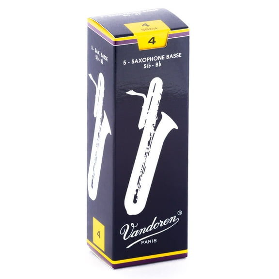 Vandoren Bass Sax Traditional Reeds Strength #4; Box of 5