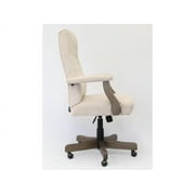 Boss Office Products Executive Desk Chair with Driftwood Finish Frame, Champagne Velvet
