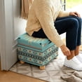 thumbnail image 4 of Jiueut Aztec Tribal Geometric Print Footstool Cover, Comfortable Footrest Stool Furniture Protector with Elastic Bottom Footrest Stool Cover for Living Room Kids Pets, 4 of 7
