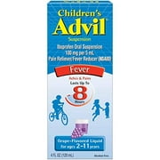 Children's Advil and Fever Reducer, Children's Ibuprofen for , Liquid Ibuprofen for Children, Grape - 4 Fl Oz