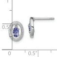 thumbnail image 3 of Primal Silver Sterling Silver Rhodium Diamond and Tanzanite Oval Post Earrings, 3 of 4